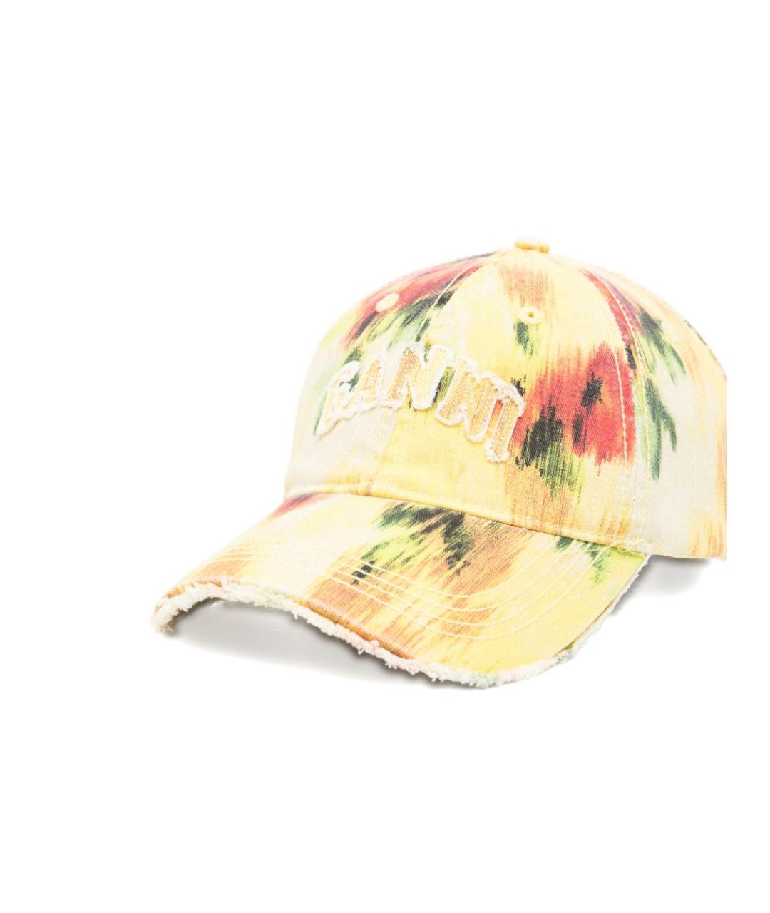 GANNI Желтая хлопковая кепка, фото 2