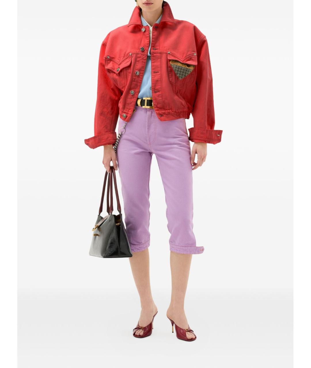 VERSACE Красная хлопковая куртка, фото 5