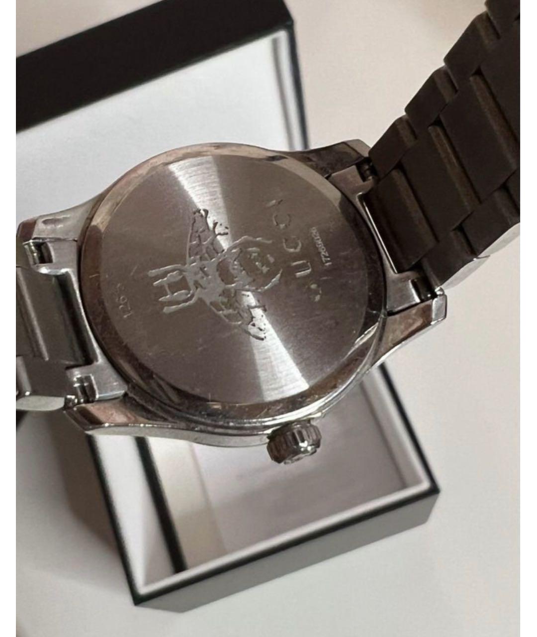 GUCCI Серебряные часы из белого золота, фото 6