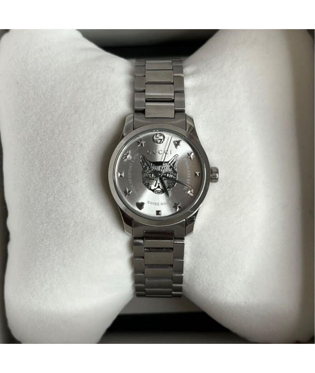 GUCCI Серебряные часы из белого золота, фото 3