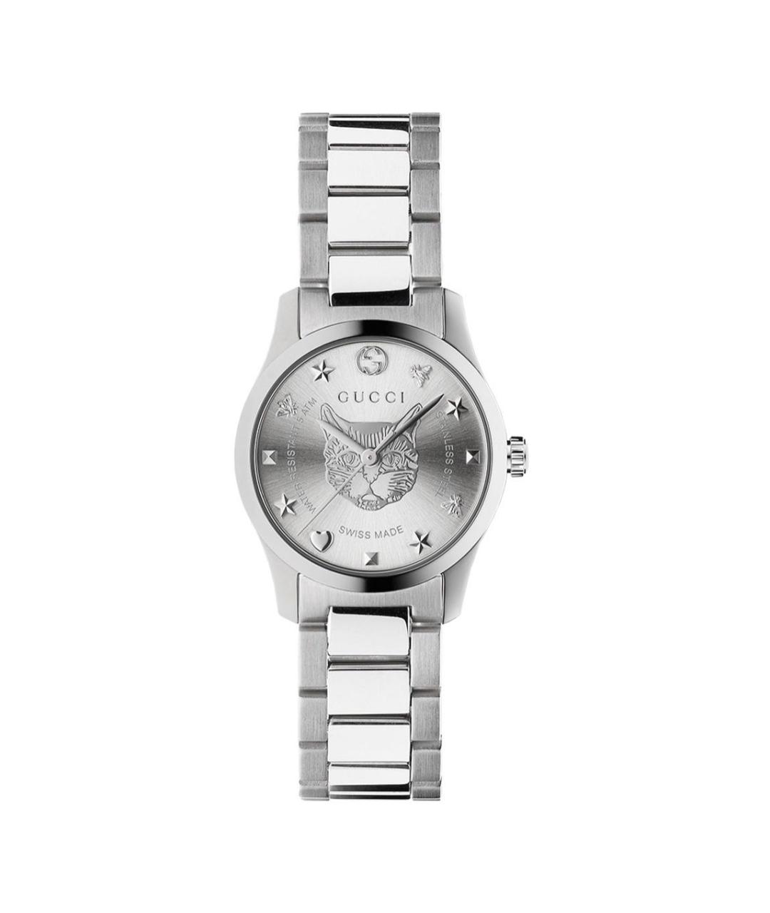 GUCCI Серебряные часы из белого золота, фото 1