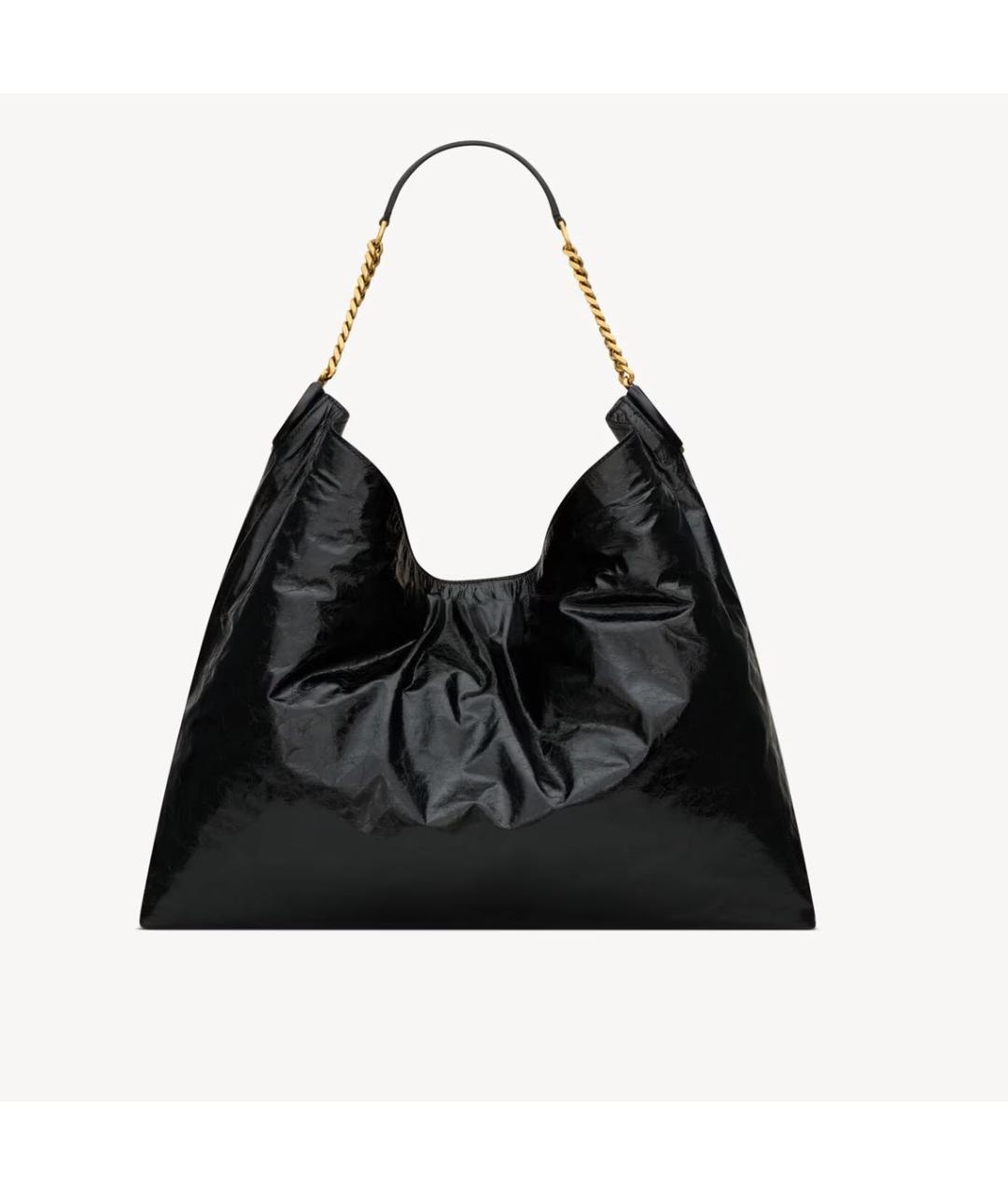 SAINT LAURENT Черная кожаная сумка тоут, фото 4