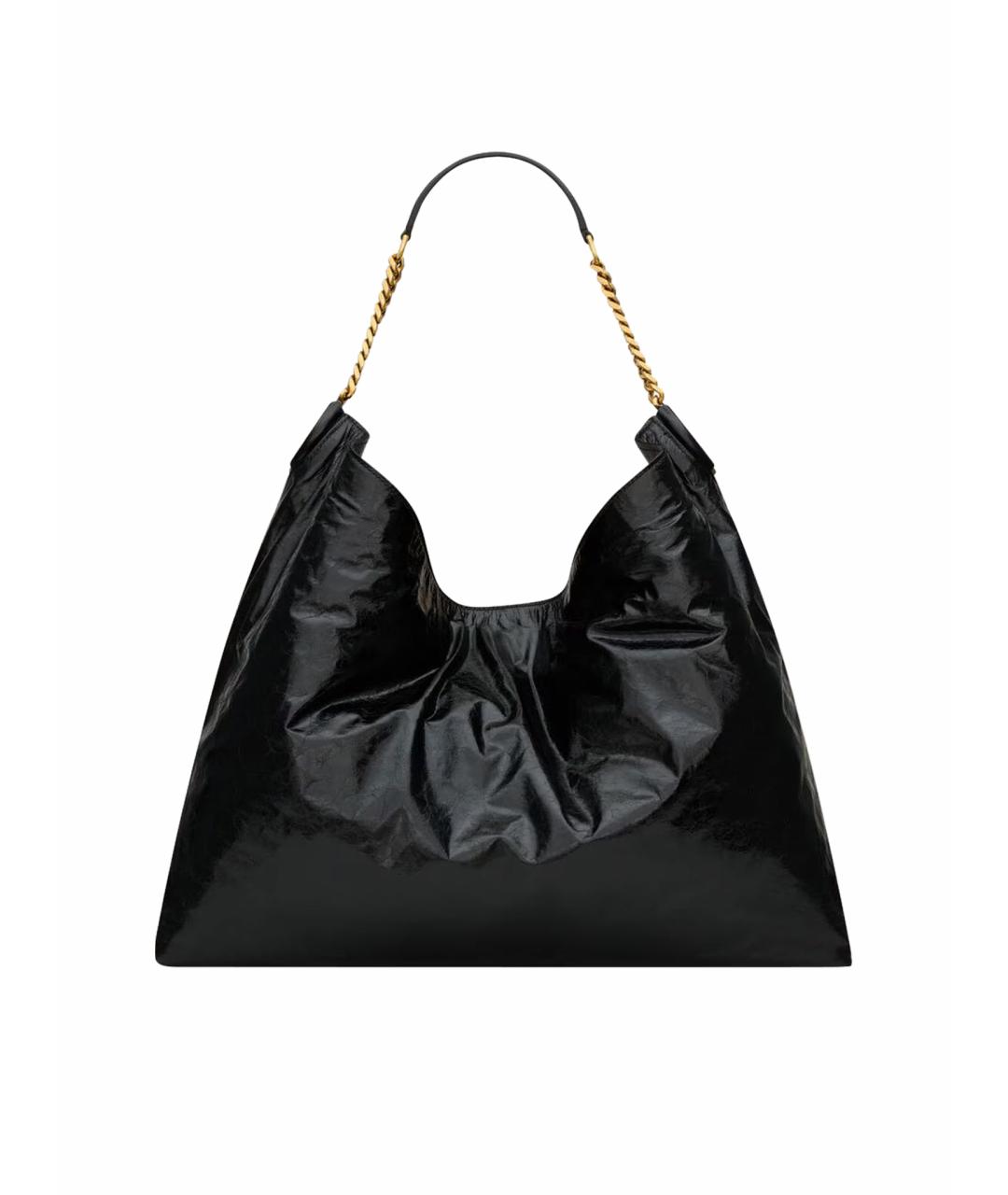 SAINT LAURENT Черная кожаная сумка тоут, фото 1