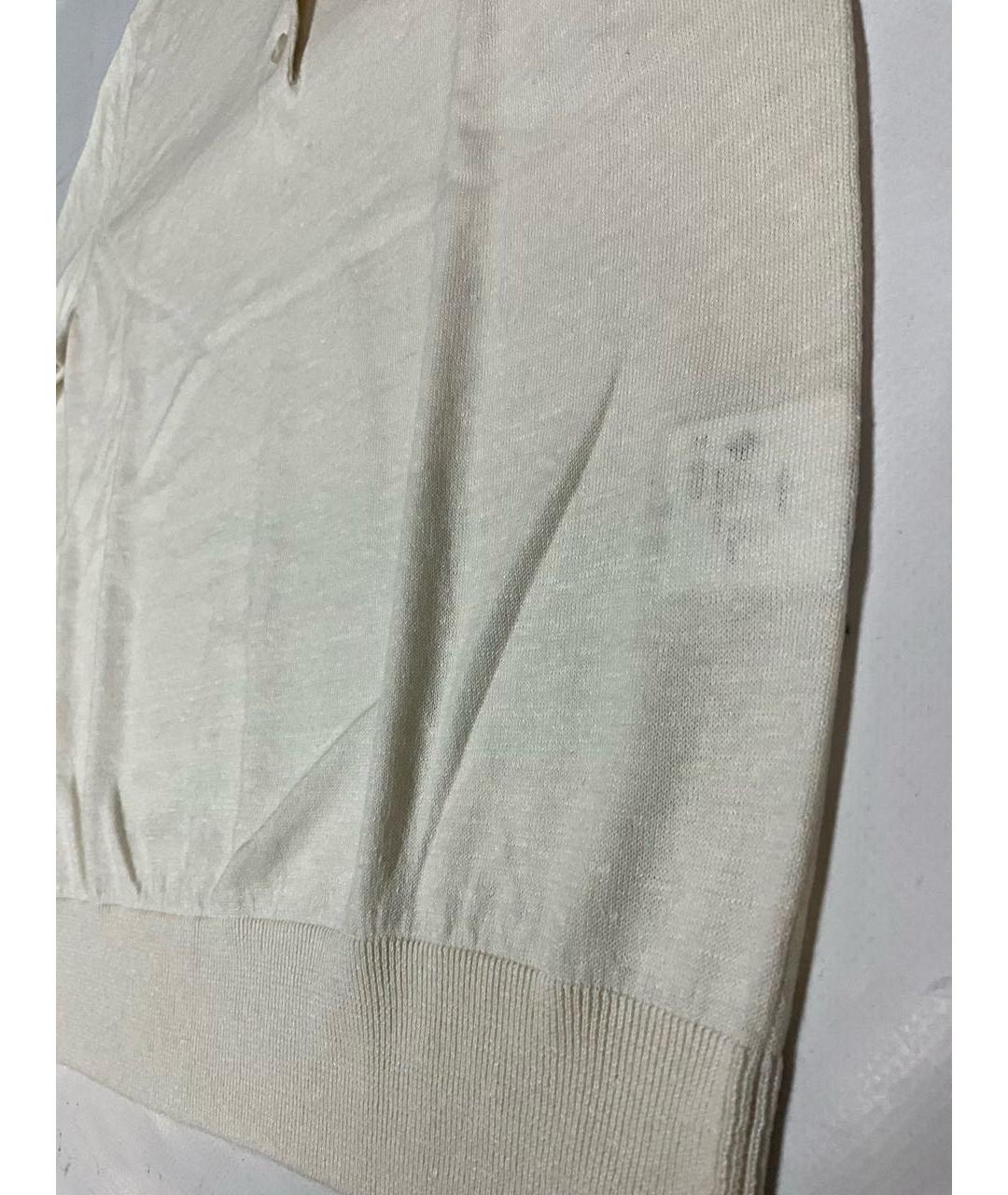 LORO PIANA Бежевое поло с коротким рукавом, фото 3