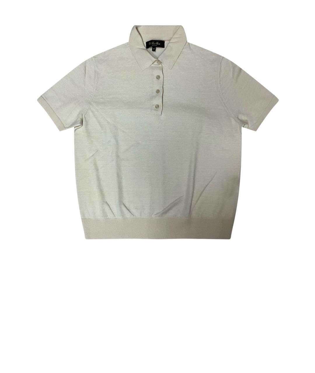 LORO PIANA Бежевое поло с коротким рукавом, фото 1