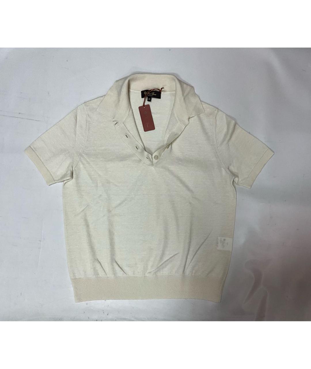 LORO PIANA Бежевое поло с коротким рукавом, фото 2