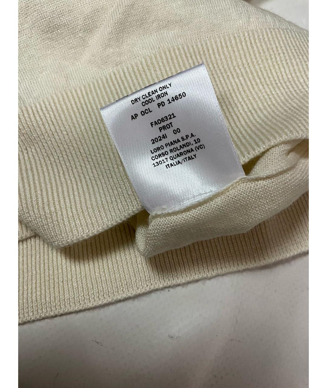 LORO PIANA Бежевое поло с коротким рукавом, фото 6