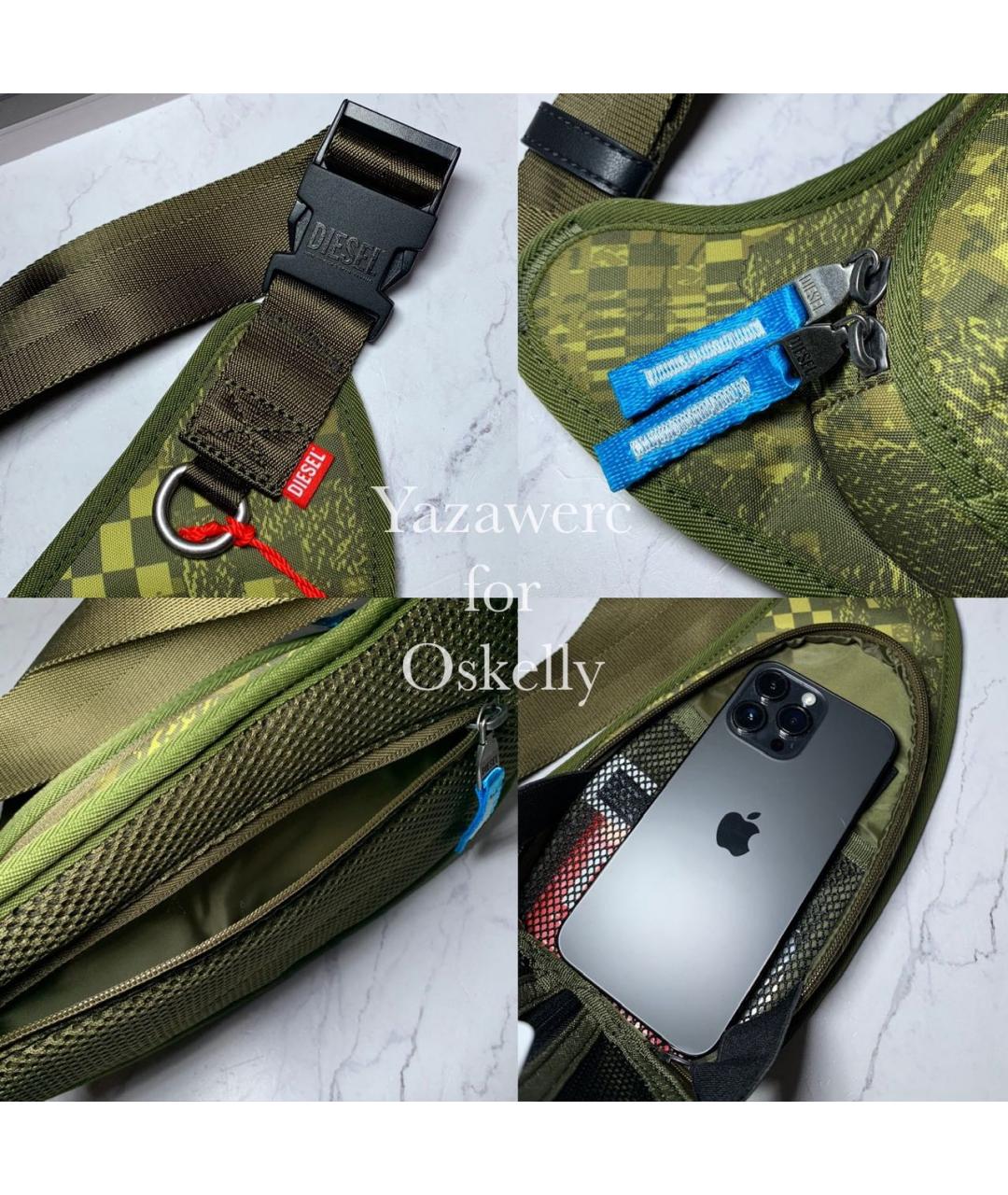 DIESEL Хаки поясная сумка, фото 6