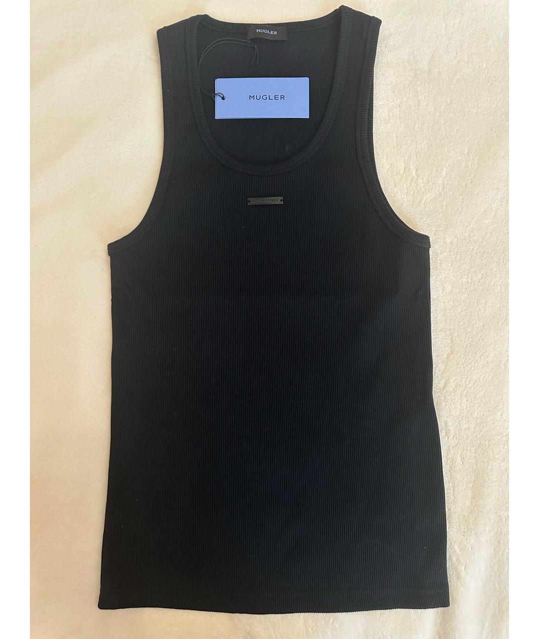 MUGLER Черная хлопковая майка, фото 2