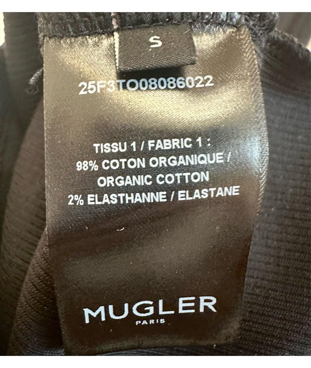 MUGLER Черная хлопковая майка, фото 6