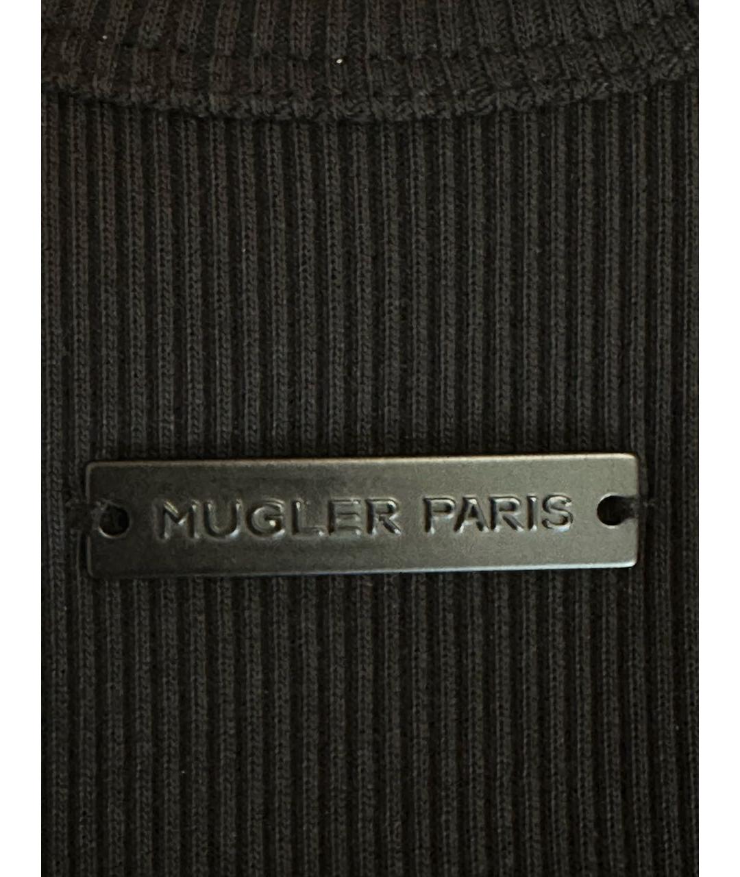 MUGLER Черная хлопковая майка, фото 4