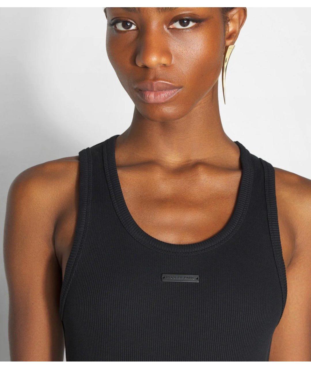 MUGLER Черная хлопковая майка, фото 7