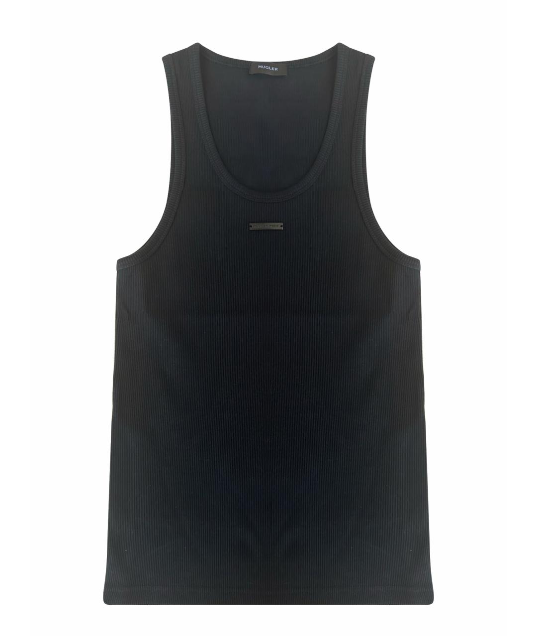 MUGLER Черная хлопковая майка, фото 1