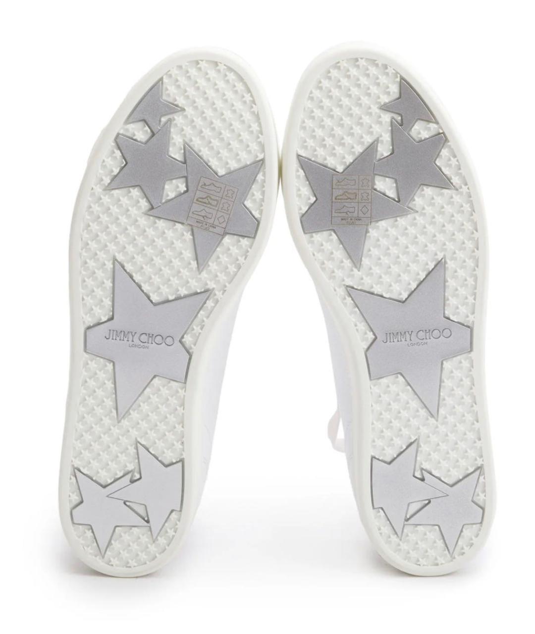 JIMMY CHOO Белые кожаные кроссовки, фото 6
