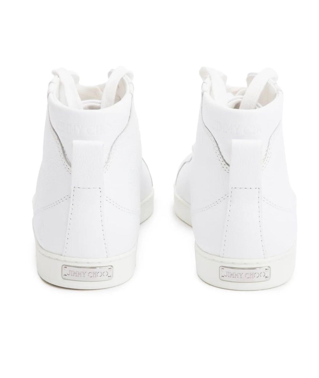 JIMMY CHOO Белые кожаные кроссовки, фото 5