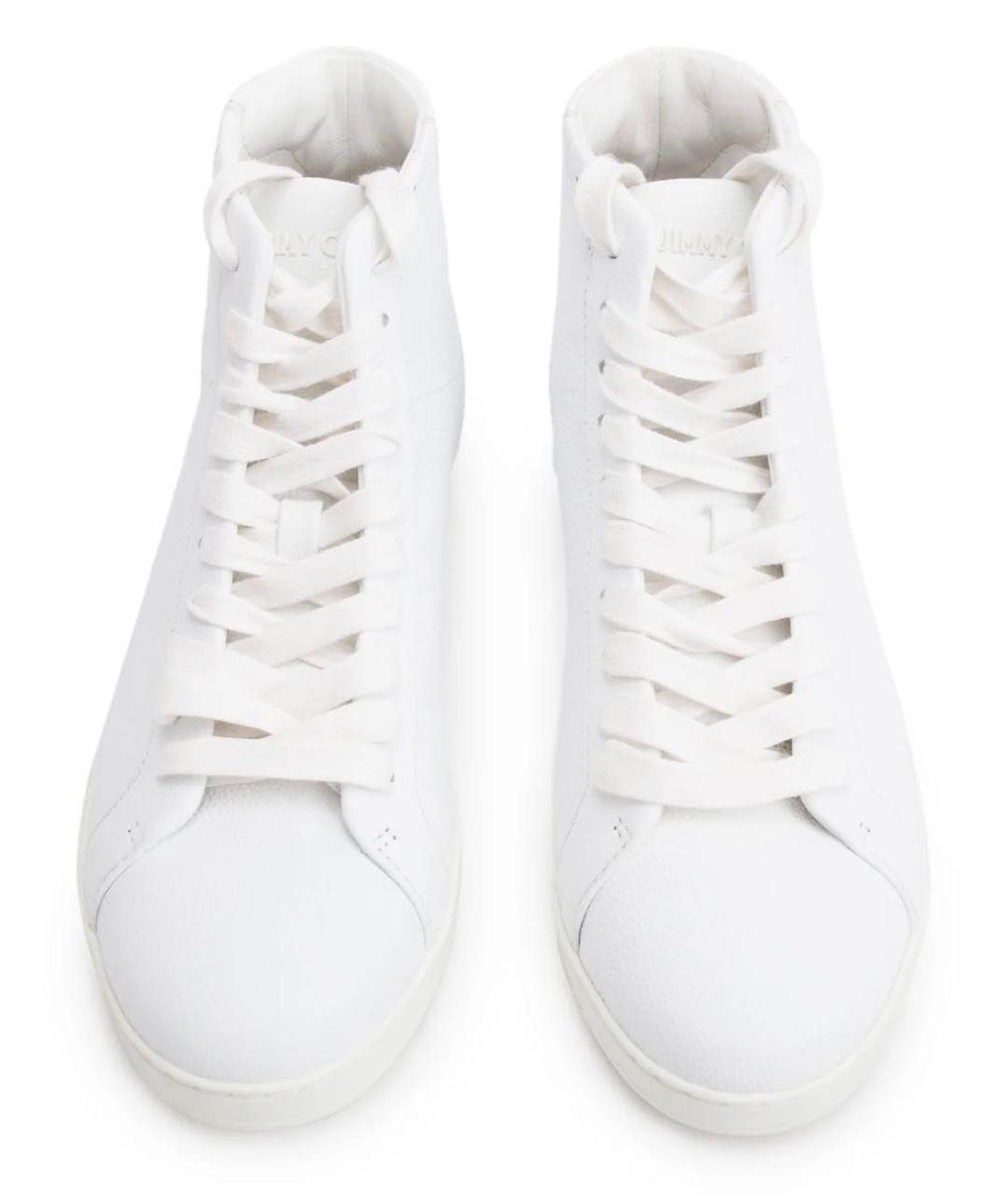 JIMMY CHOO Белые кожаные кроссовки, фото 2