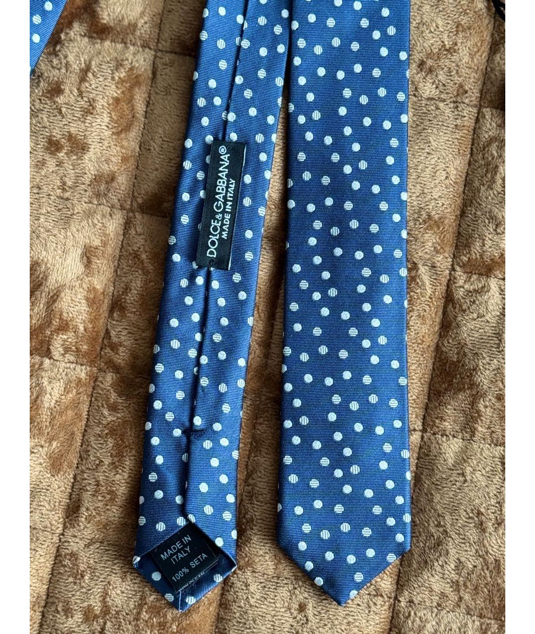 DOLCE&GABBANA Синий шелковый галстук, фото 4