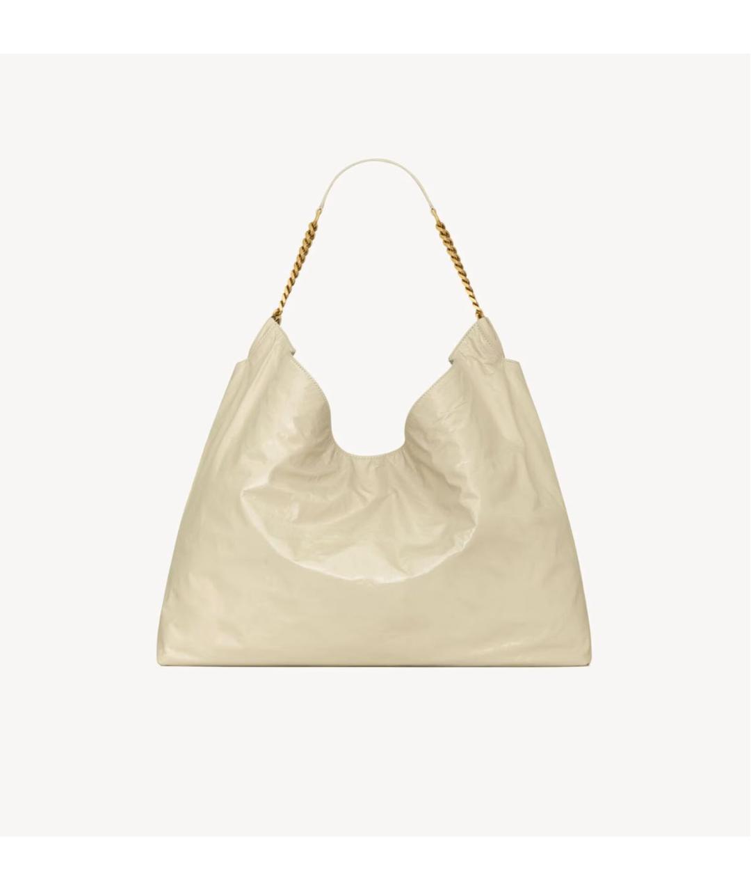 SAINT LAURENT Белая кожаная сумка тоут, фото 3