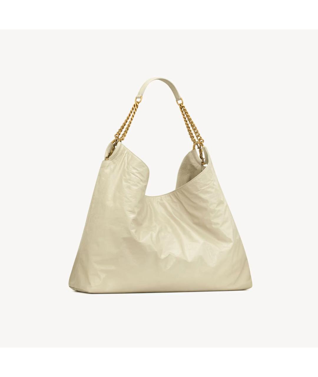 SAINT LAURENT Белая кожаная сумка тоут, фото 2