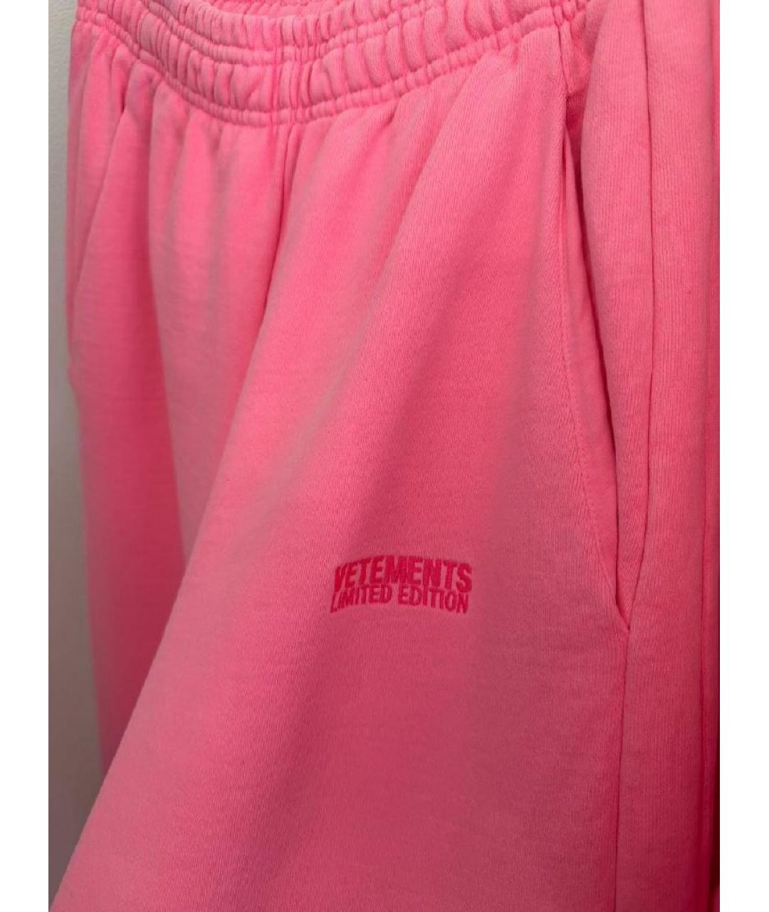 VETEMENTS Розовые хлопковые брюки широкие, фото 4