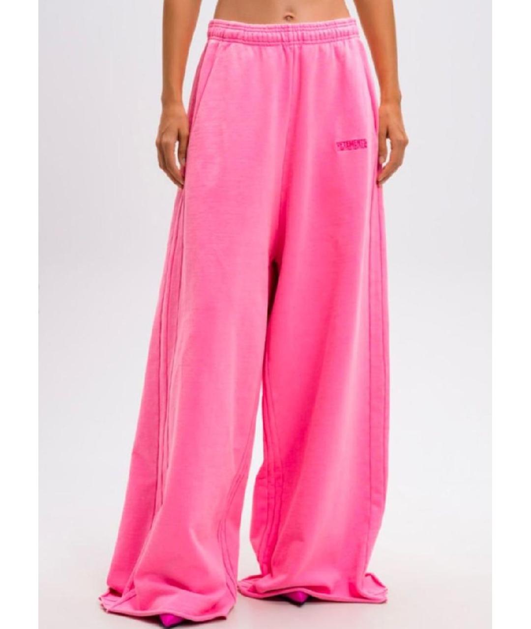 VETEMENTS Розовые хлопковые брюки широкие, фото 6