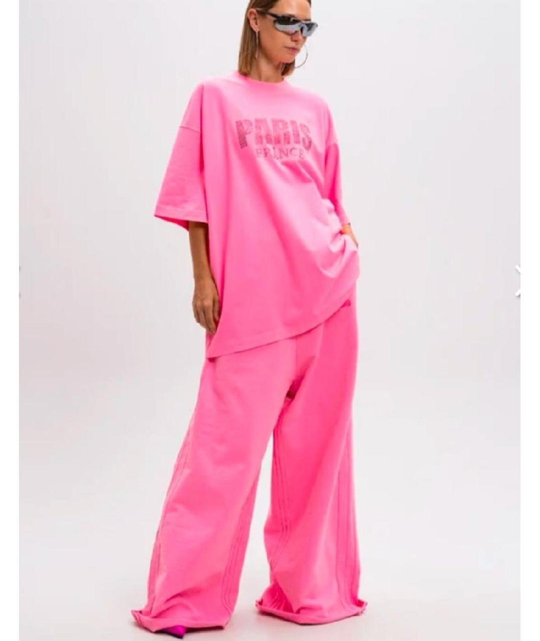 VETEMENTS Розовые хлопковые брюки широкие, фото 5