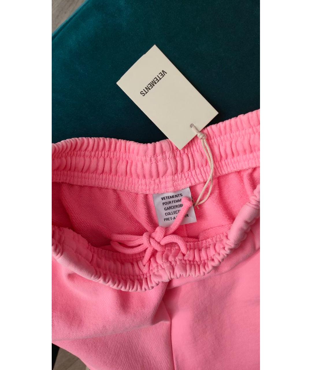 VETEMENTS Розовые хлопковые брюки широкие, фото 3