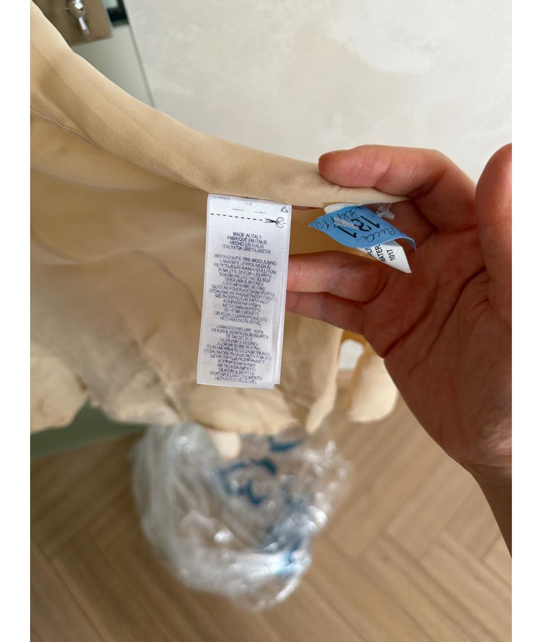 RALPH LAUREN Бежевое шелковое повседневное платье, фото 6