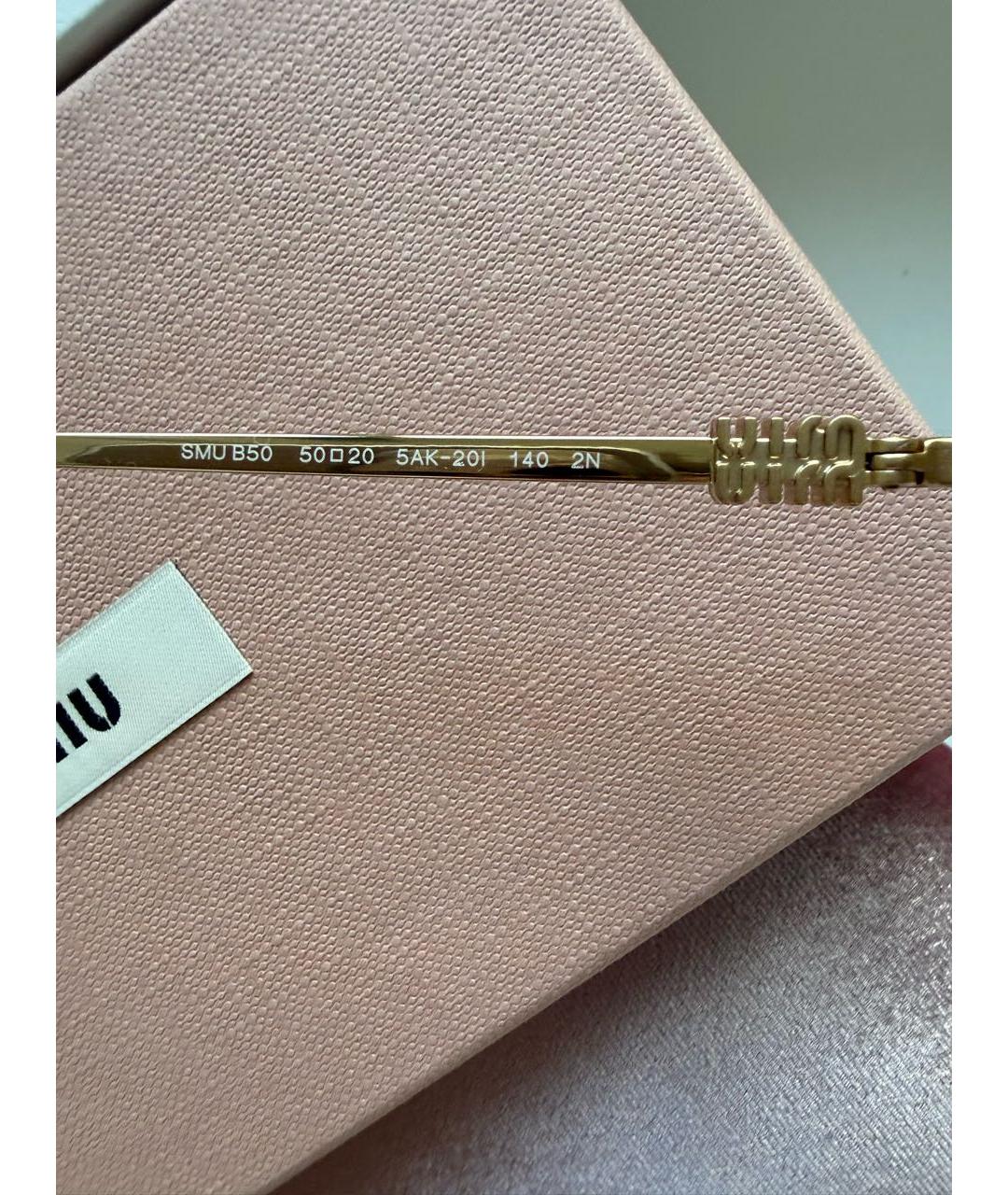 MIU MIU Розовые металлические солнцезащитные очки, фото 6