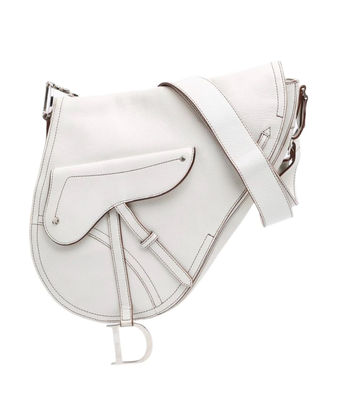 CHRISTIAN DIOR Белая кожаная сумка через плечо, фото 9