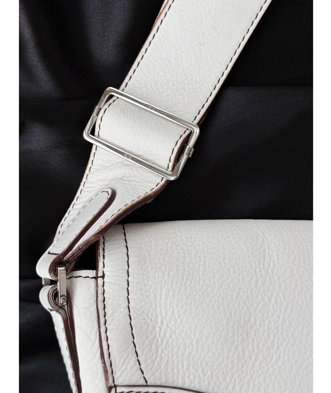 CHRISTIAN DIOR Белая кожаная сумка через плечо, фото 7