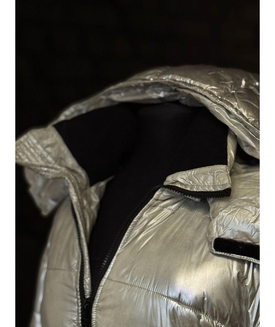 DIESEL Серебрянный полиамидовый пуховик, фото 4