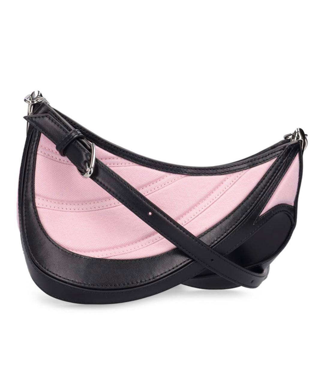 MUGLER Розовая тканевая сумка через плечо, фото 3