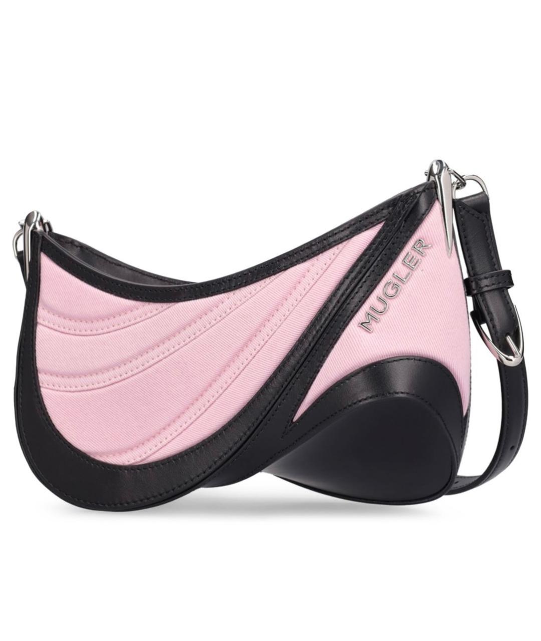 MUGLER Розовая тканевая сумка через плечо, фото 7