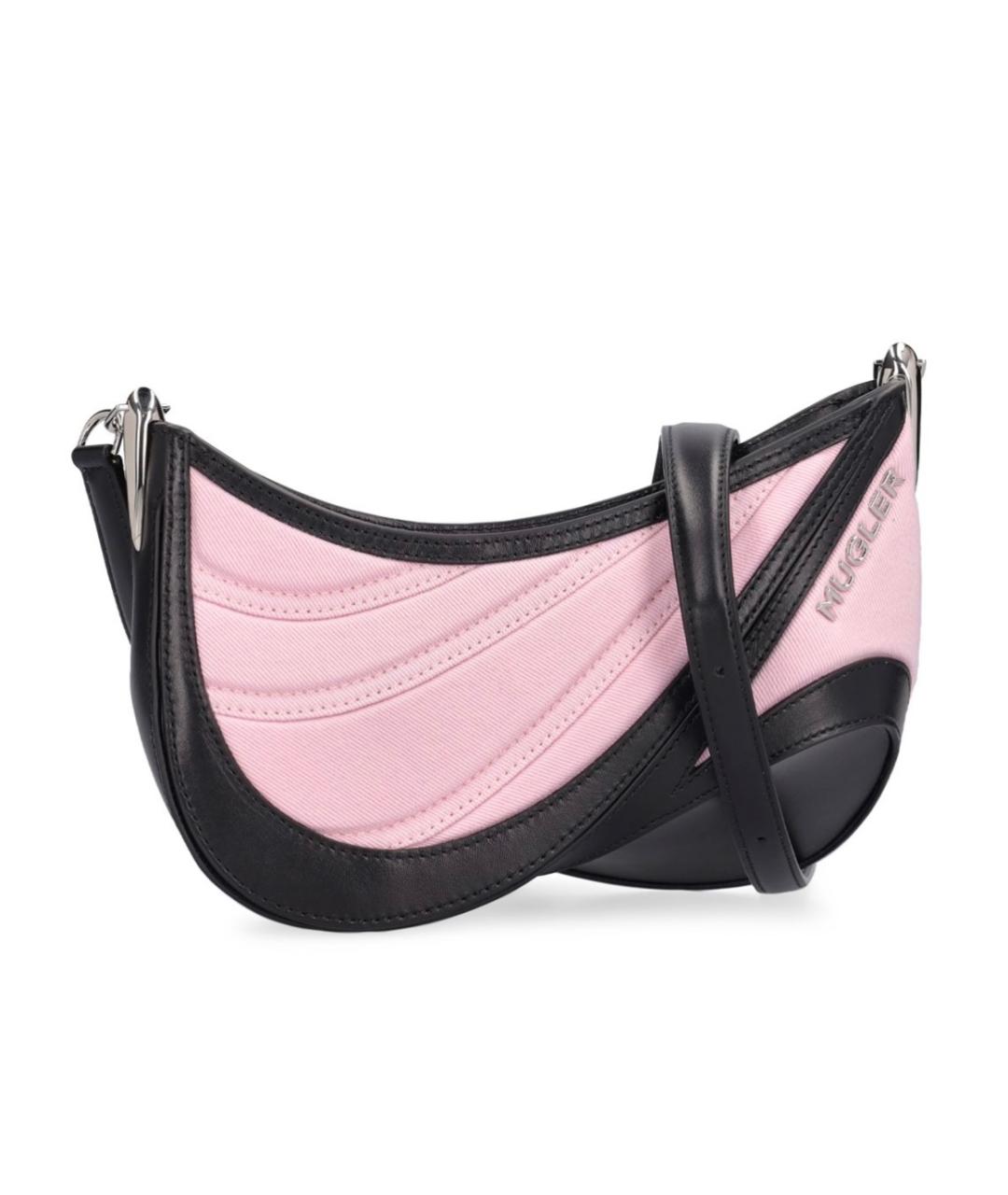 MUGLER Розовая тканевая сумка через плечо, фото 2