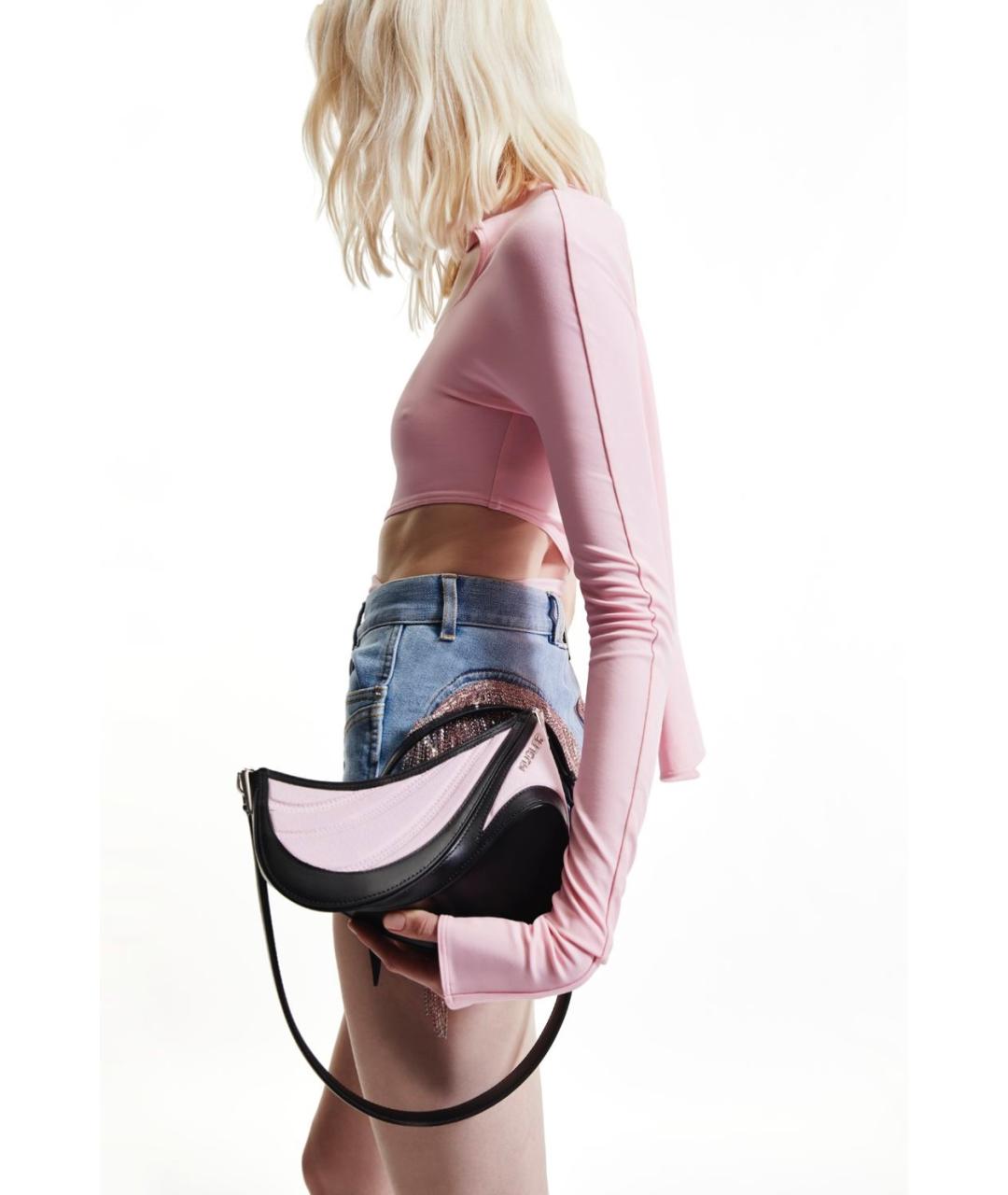 MUGLER Розовая тканевая сумка через плечо, фото 6