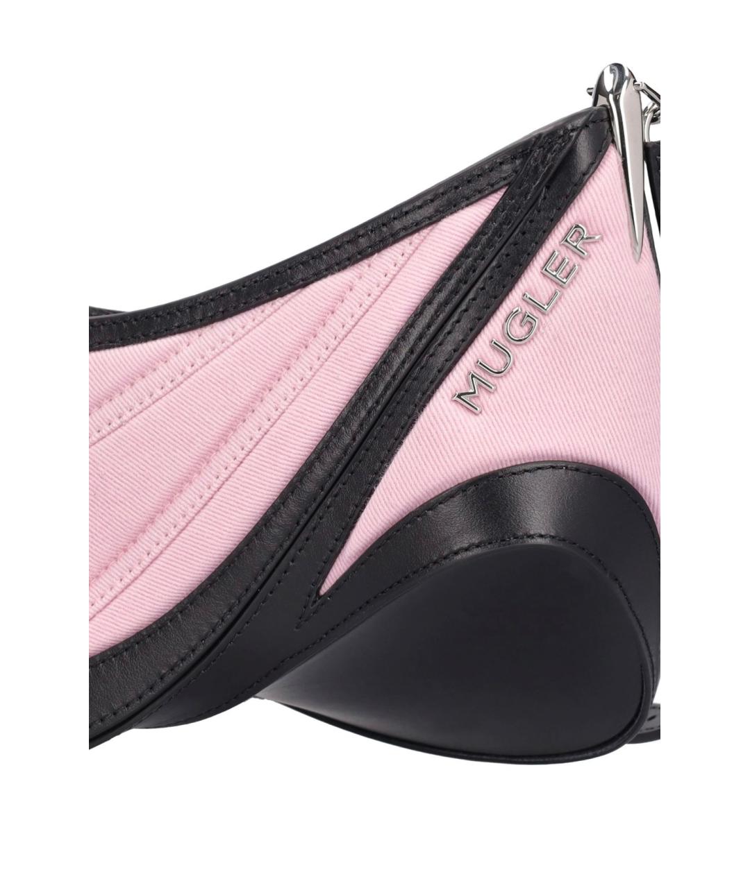 MUGLER Розовая тканевая сумка через плечо, фото 4