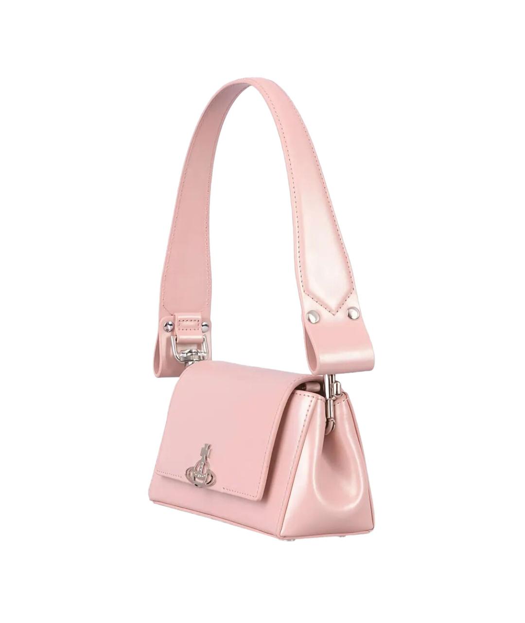 VIVIENNE WESTWOOD Розовая кожаная сумка через плечо, фото 2