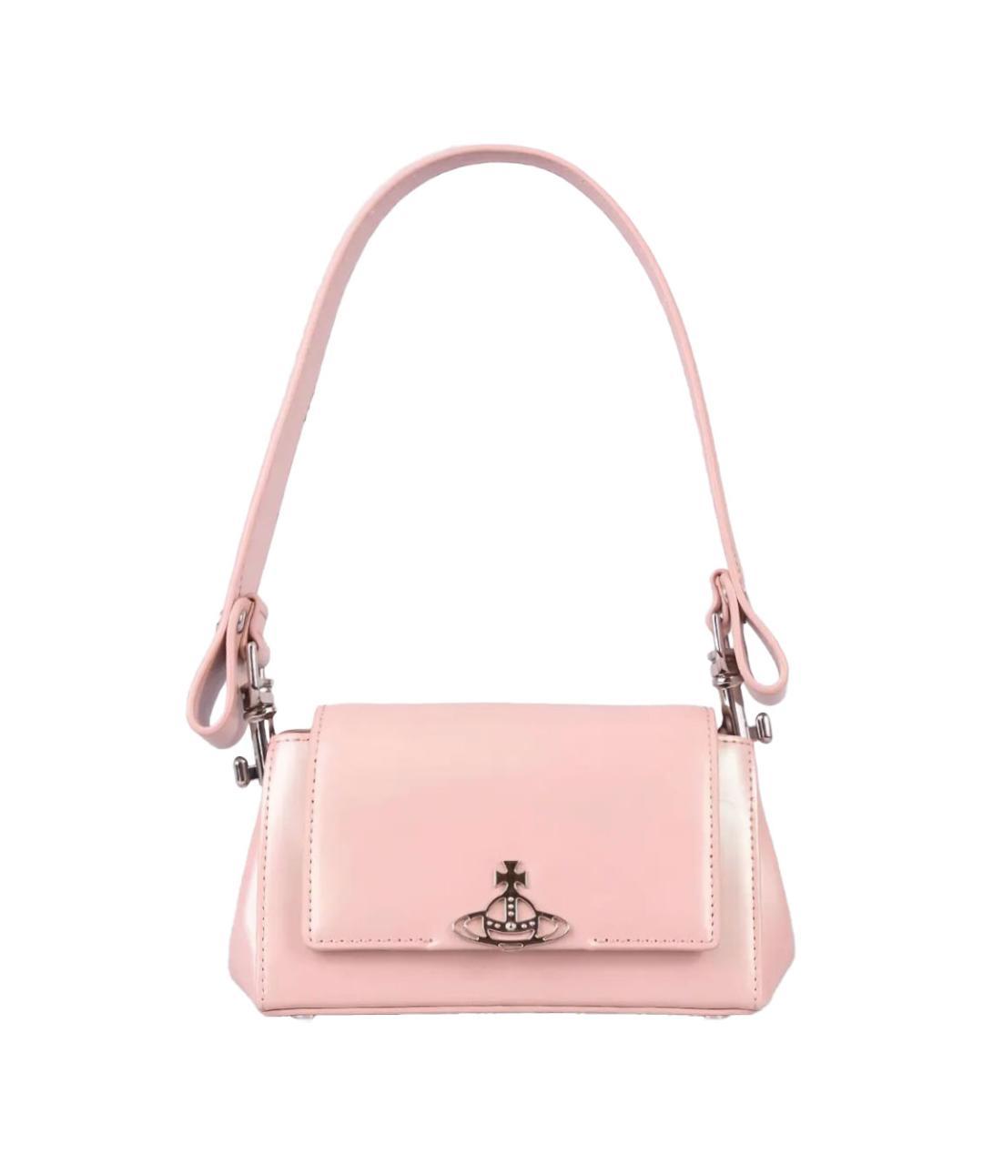 VIVIENNE WESTWOOD Розовая кожаная сумка через плечо, фото 3