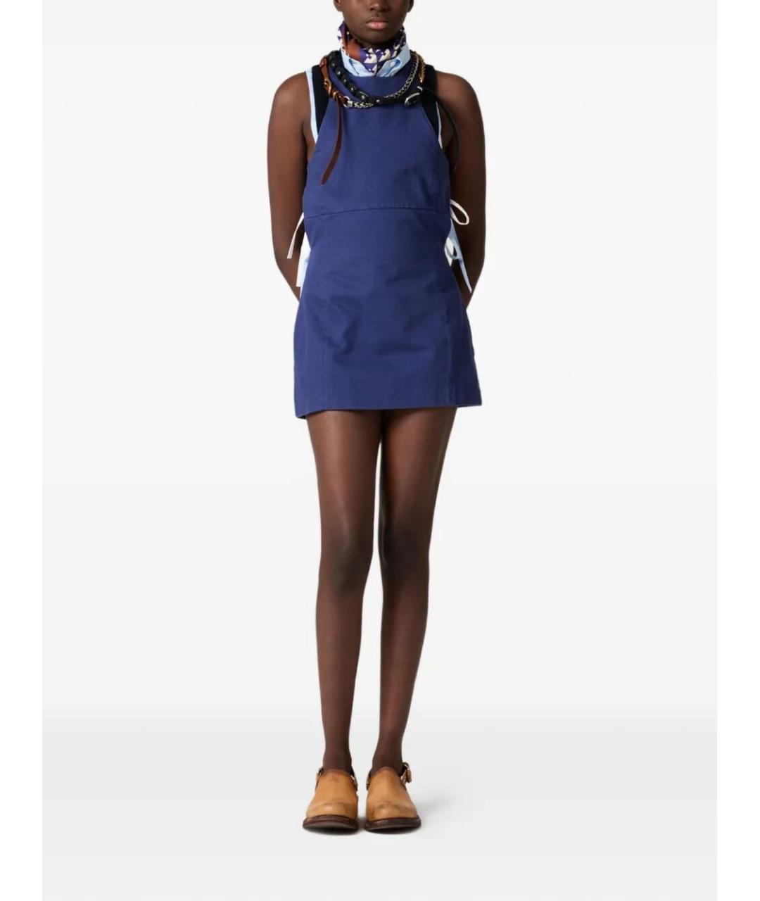 MIU MIU Синий хлопковый сарафан, фото 2