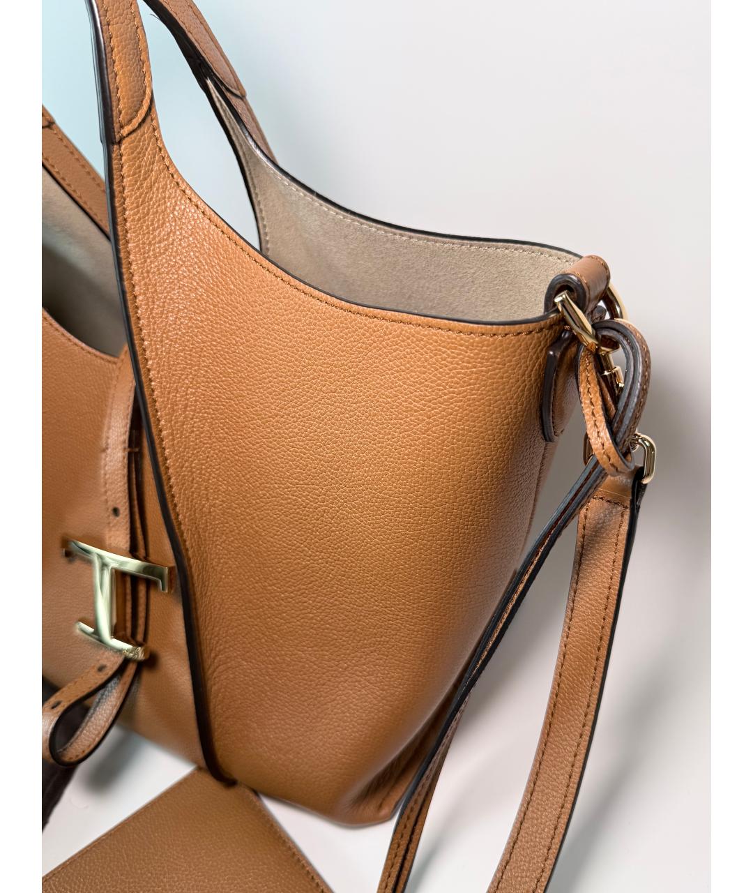 TOD'S Коричневая кожаная сумка тоут, фото 7