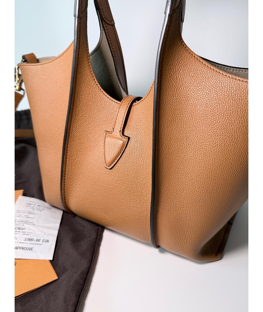 TOD'S Коричневая кожаная сумка тоут, фото 3