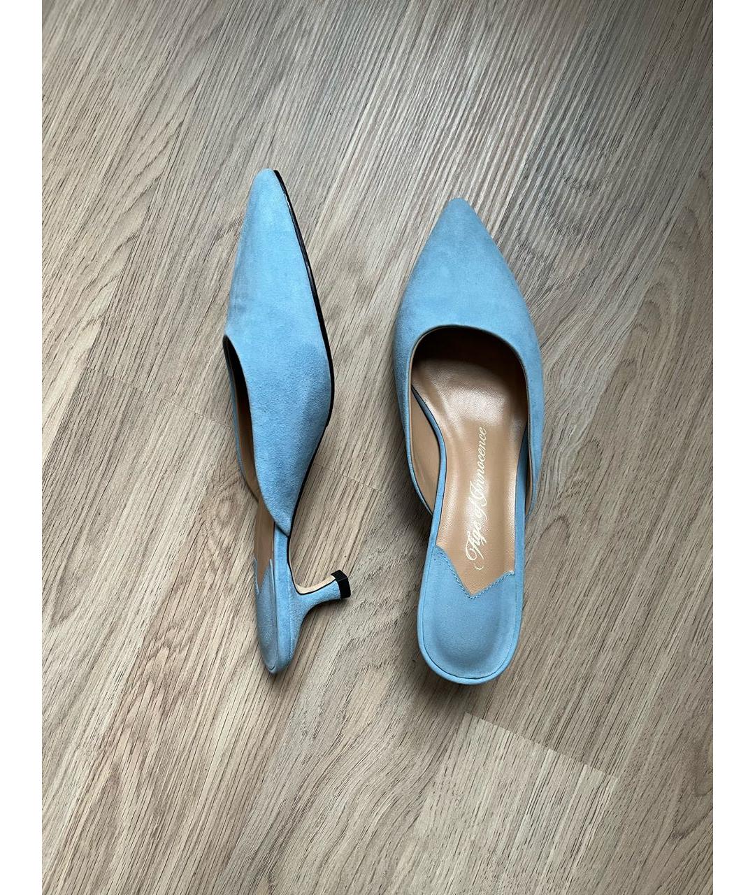 Age Of Innocence Голубые замшевые мюли, фото 4