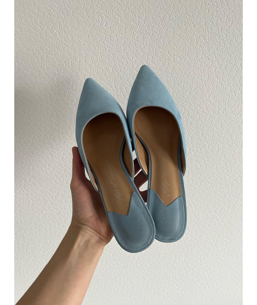 Age Of Innocence Голубые замшевые мюли, фото 5