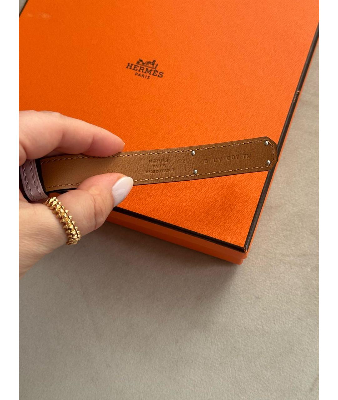 HERMES Розовый кожаный ремень, фото 5