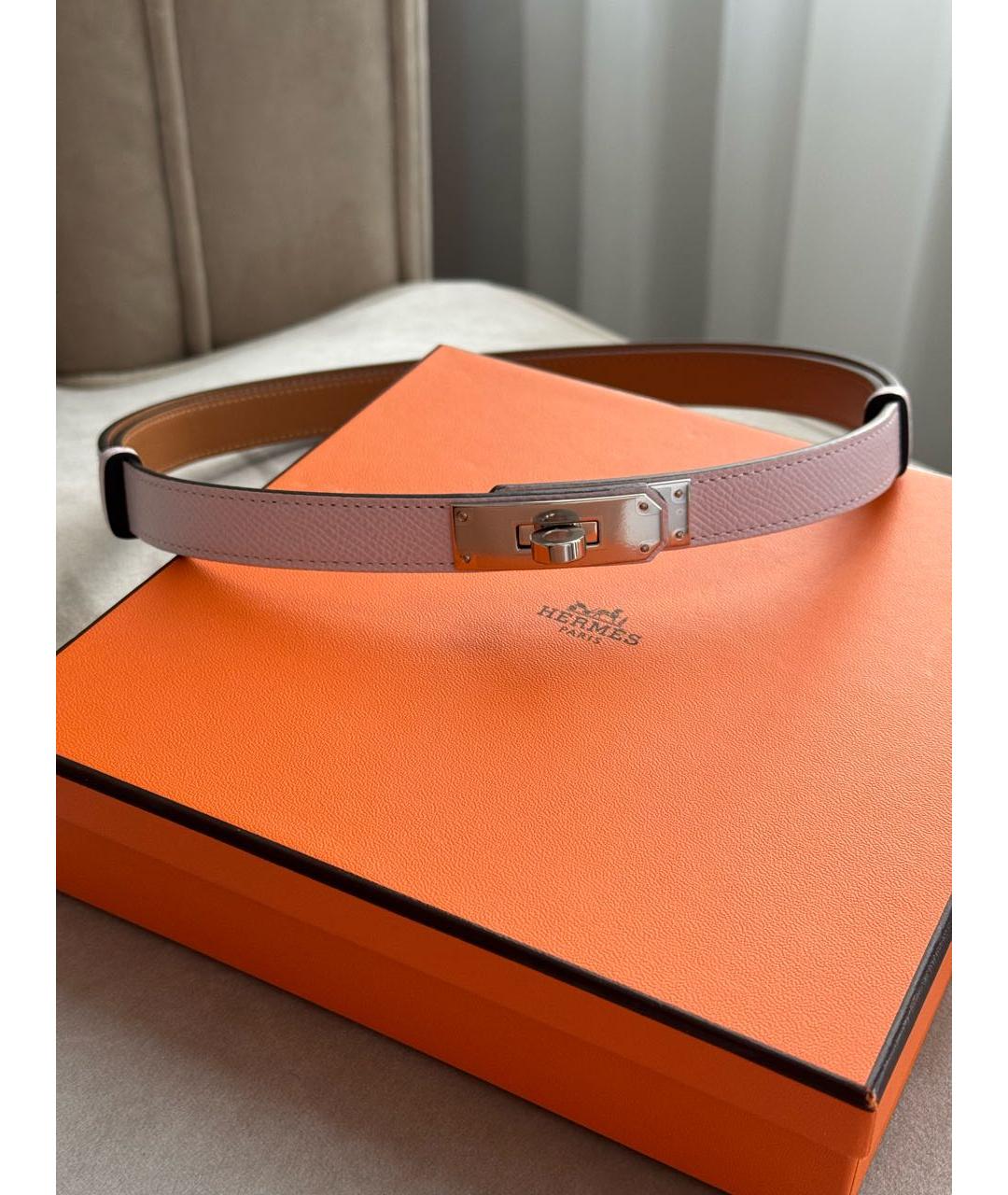 HERMES Розовый кожаный ремень, фото 4