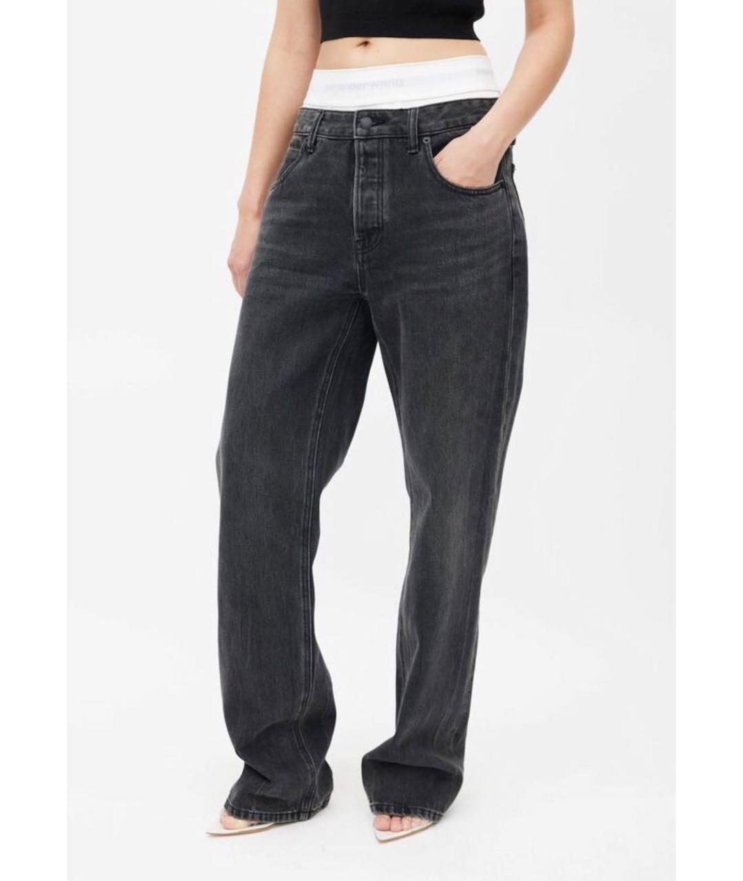 ALEXANDER WANG Антрацитовые прямые джинсы, фото 3