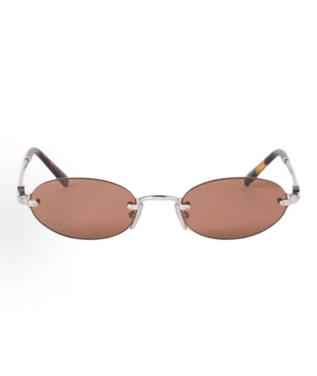 MIU MIU Коричневые металлические солнцезащитные очки, фото 2