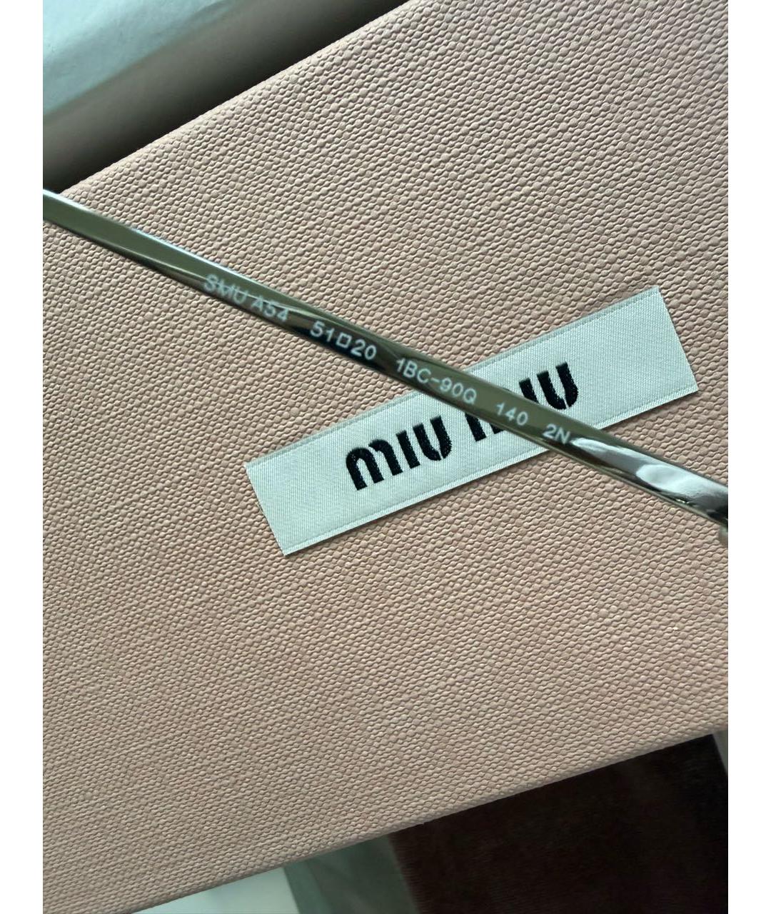 MIU MIU Коричневые металлические солнцезащитные очки, фото 7