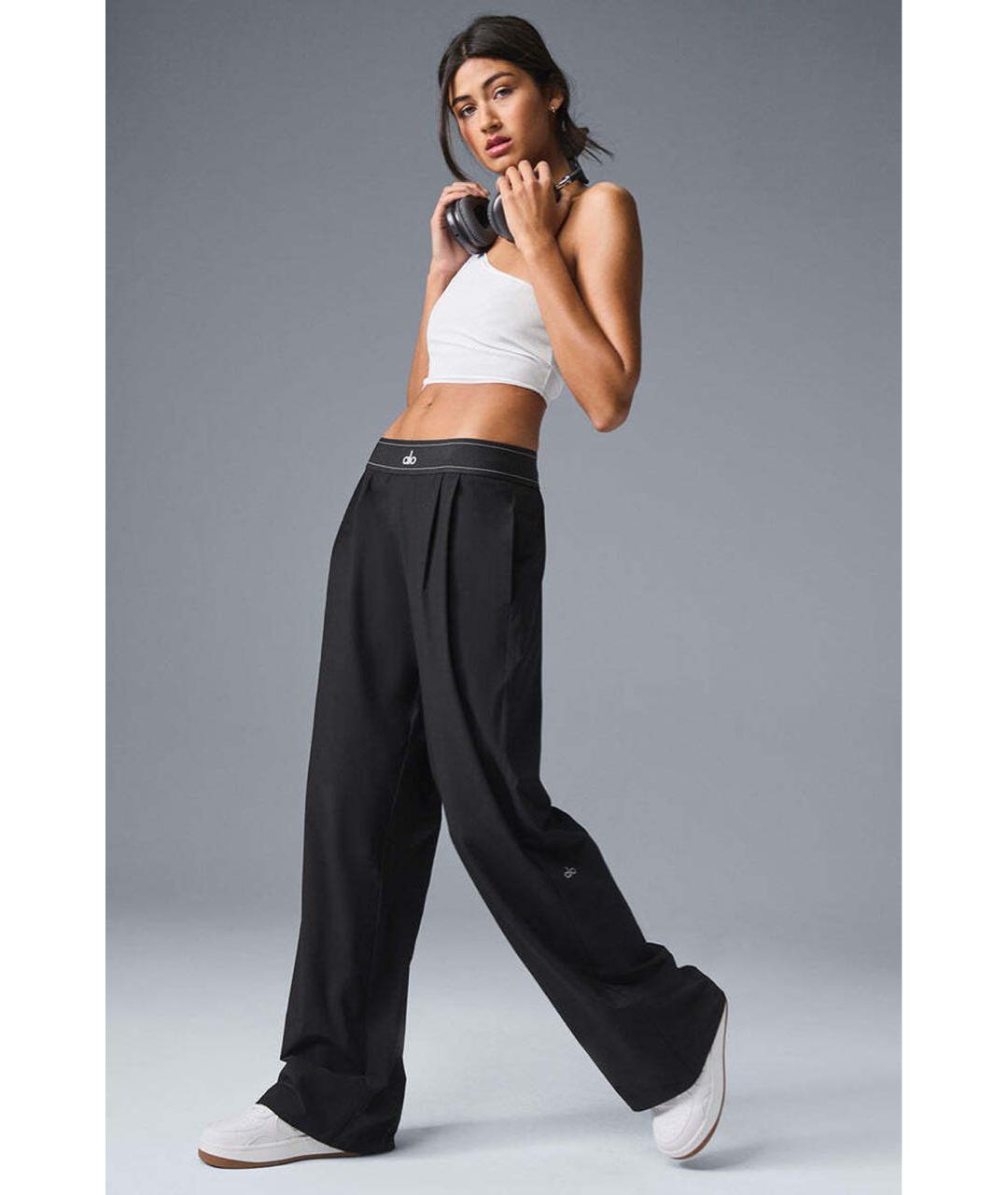 ALO YOGA Черные брюки широкие, фото 3